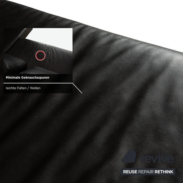 Ewald Schillig Brand Face Leder Ecksofa Schwarz elektrische Funktion Recamiere rechts Sofa Couch