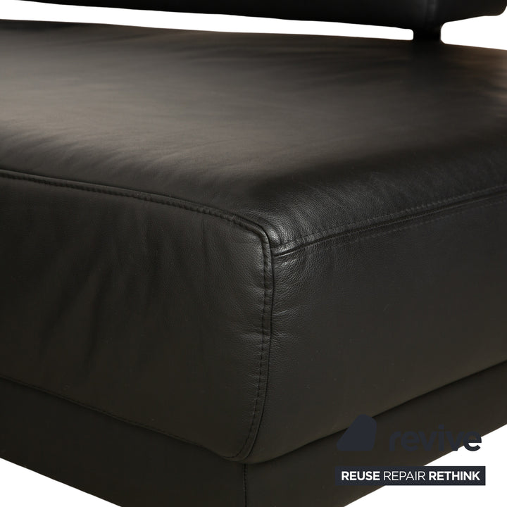 Ewald Schillig Brand Face Leder Ecksofa Schwarz elektrische Funktion Recamiere rechts Sofa Couch