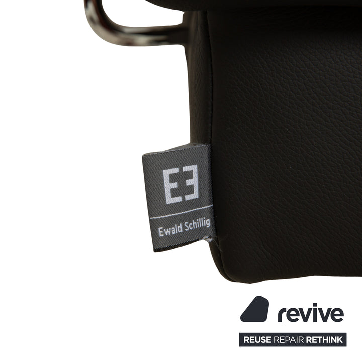 Ewald Schillig Brand Face Leder Ecksofa Schwarz elektrische Funktion Recamiere rechts Sofa Couch