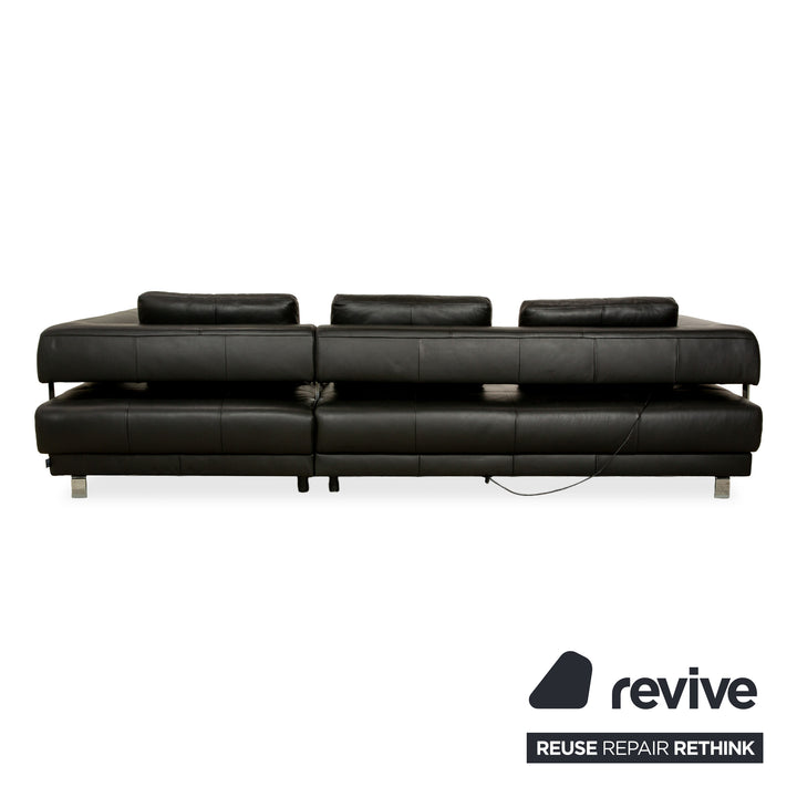 Ewald Schillig Brand Face Leather Corner Sofa Black Electric Function Chaise Right Sofa Couch