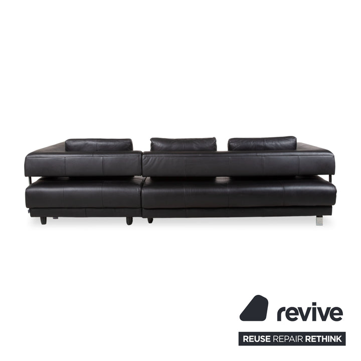 Ewald Schillig Brand Face Leder Ecksofa Schwarz Manuelle Funktion Sofa Couch
