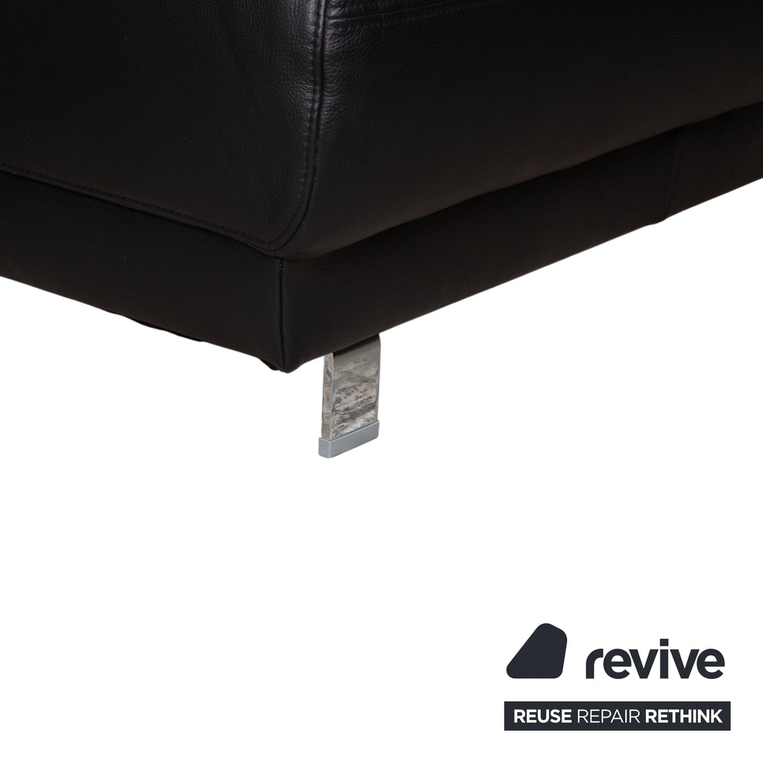 Ewald Schillig Brand Face Leder Ecksofa Schwarz Manuelle Funktion Sofa Couch