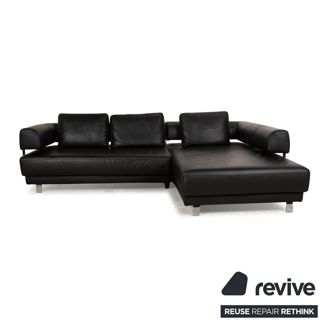 Ewald Schillig Brand Face Leder Ecksofa Schwarz Sofa Couch