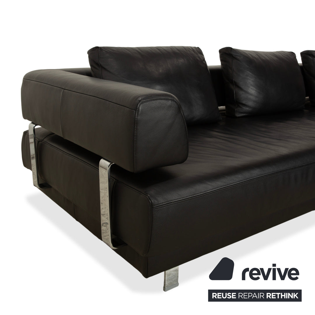 Ewald Schillig Brand Face Leder Ecksofa Schwarz Sofa Couch