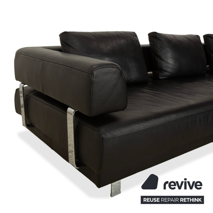 Ewald Schillig Brand Face Leder Ecksofa Schwarz Sofa Couch