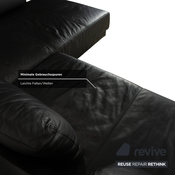 Ewald Schillig Brand Face Leder Ecksofa Schwarz Sofa Couch