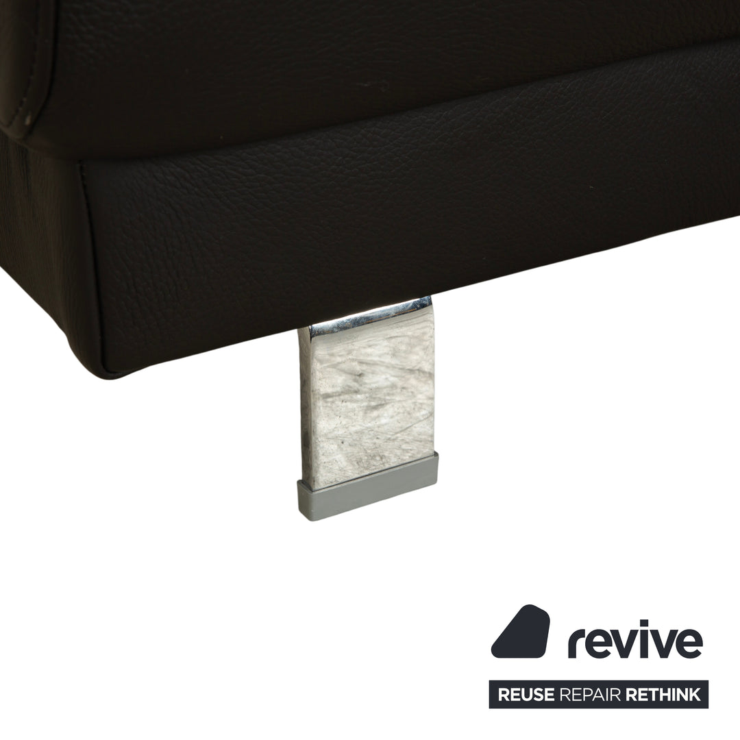 Ewald Schillig Brand Face Leder Ecksofa Schwarz Sofa Couch
