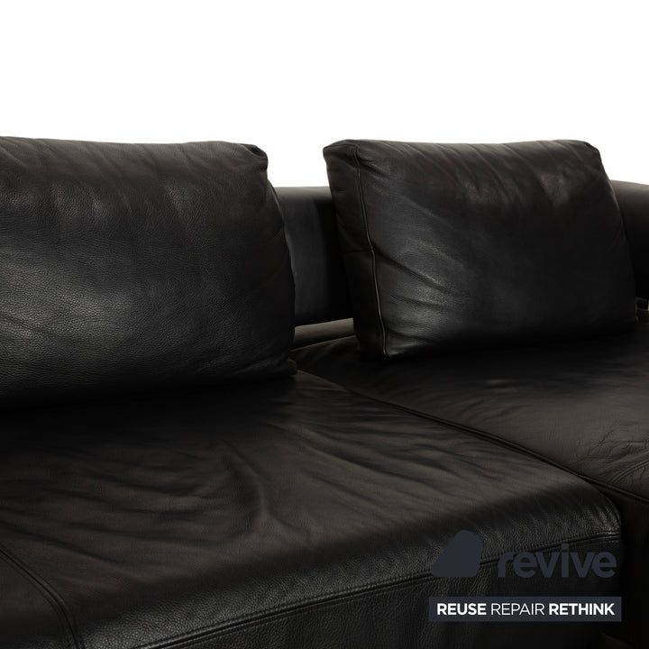 Ewald Schillig Brand Face Leder Ecksofa Schwarz Sofa Couch