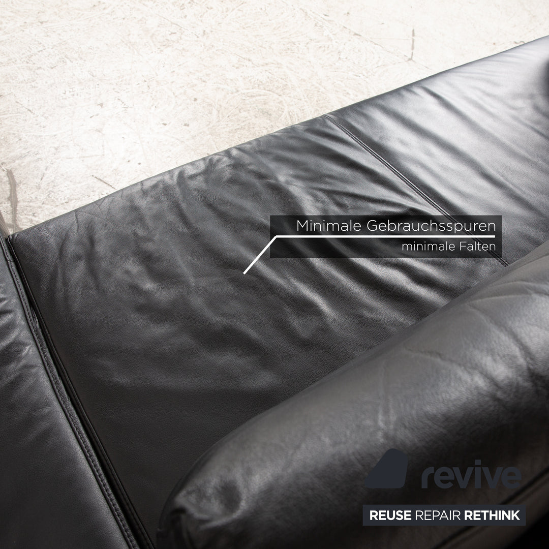 Ewald Schillig Brand Face Leder Ecksofa Schwarz Sofa Couch