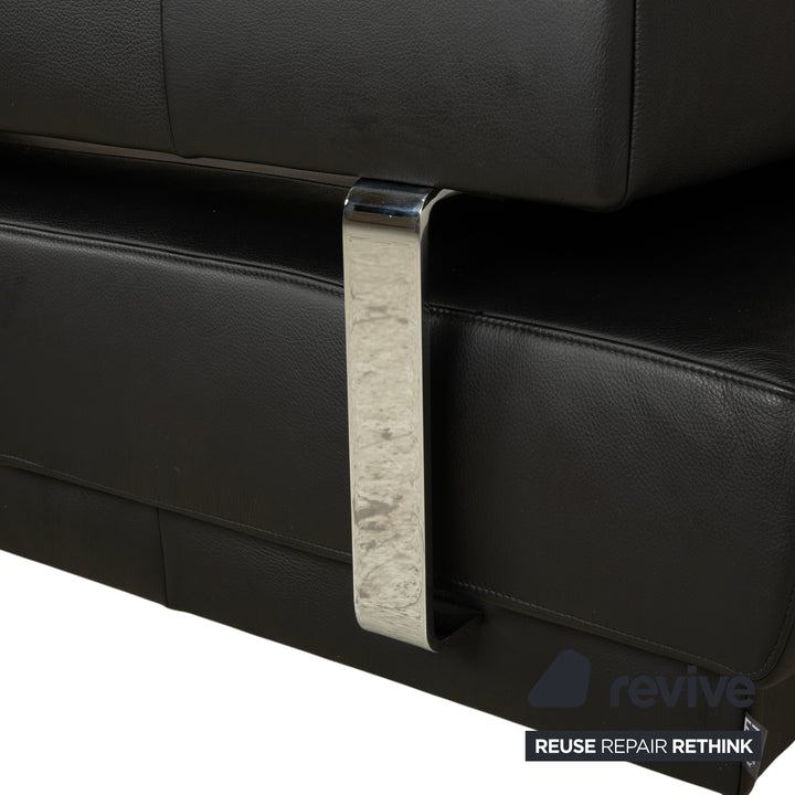Ewald Schillig Brand Face Leder Ecksofa Schwarz Sofa Couch