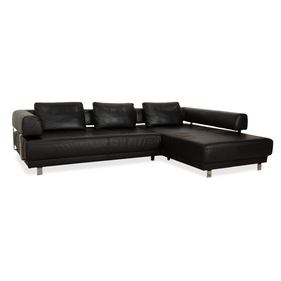 Ewald Schillig Brand Face Leather Corner Sofa Black Sofa Couch