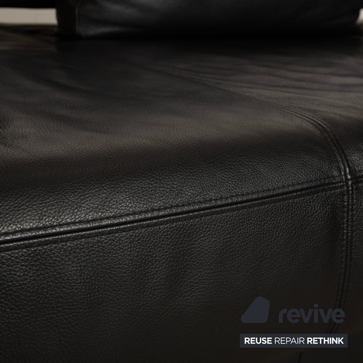 Ewald Schillig Brand Face Leather Corner Sofa Black Sofa Couch