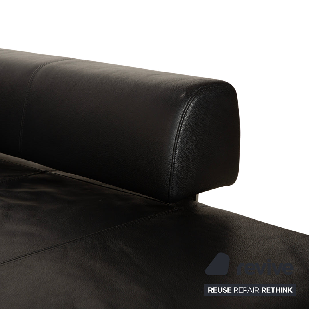 Ewald Schillig Brand Face Leder Ecksofa Schwarz Sofa Couch
