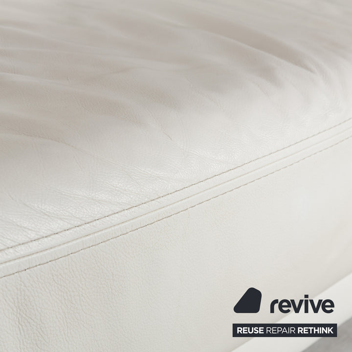 Ewald Schillig Brand Face Leder Ecksofa Weiß Creme elektrische Funktion Recamiere links Sofa Couch