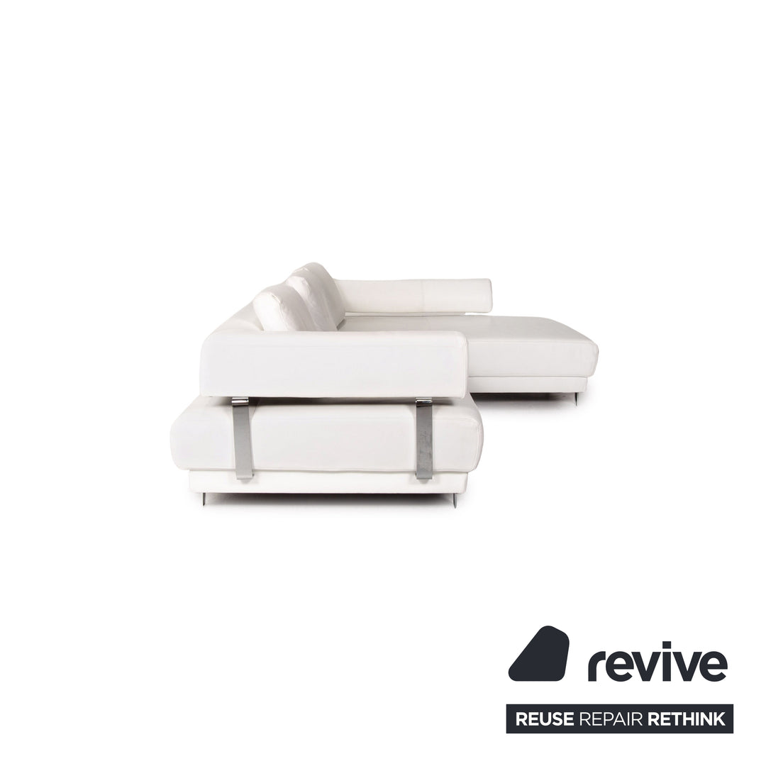 Ewald Schillig Brand Face Leder Ecksofa Weiß Sofa Couch #13437