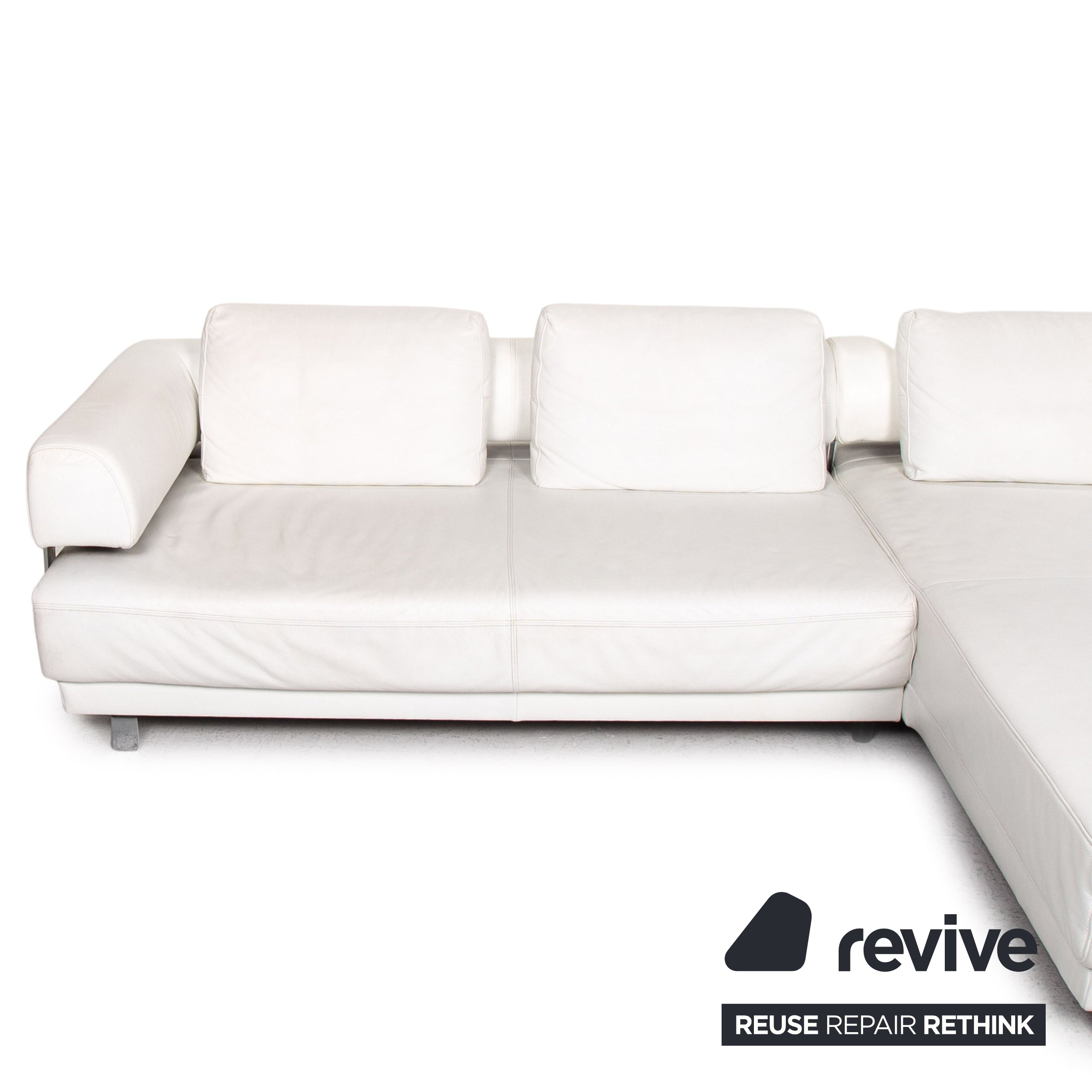 Ewald Schillig Brand Face Leder Ecksofa Weiß Sofa Couch #13437