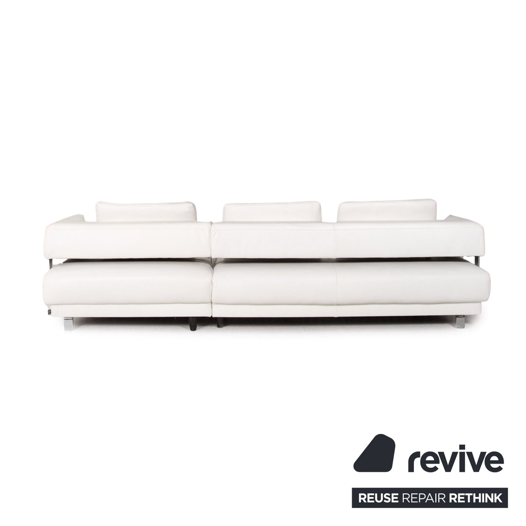 Ewald Schillig Brand Face Leder Ecksofa Weiß Sofa Couch #13437