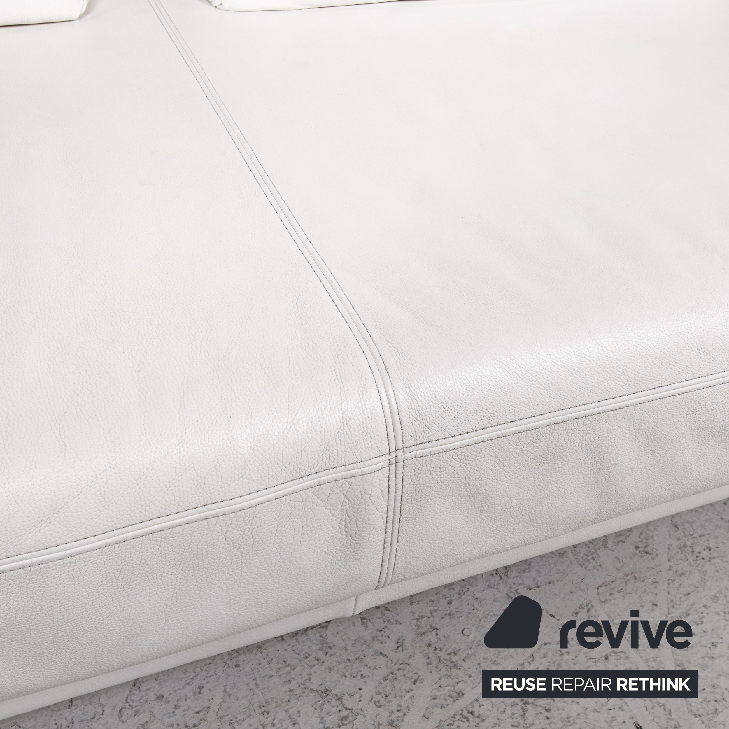 Ewald Schillig Brand Face Leder Ecksofa Weiß Sofa Couch #13437