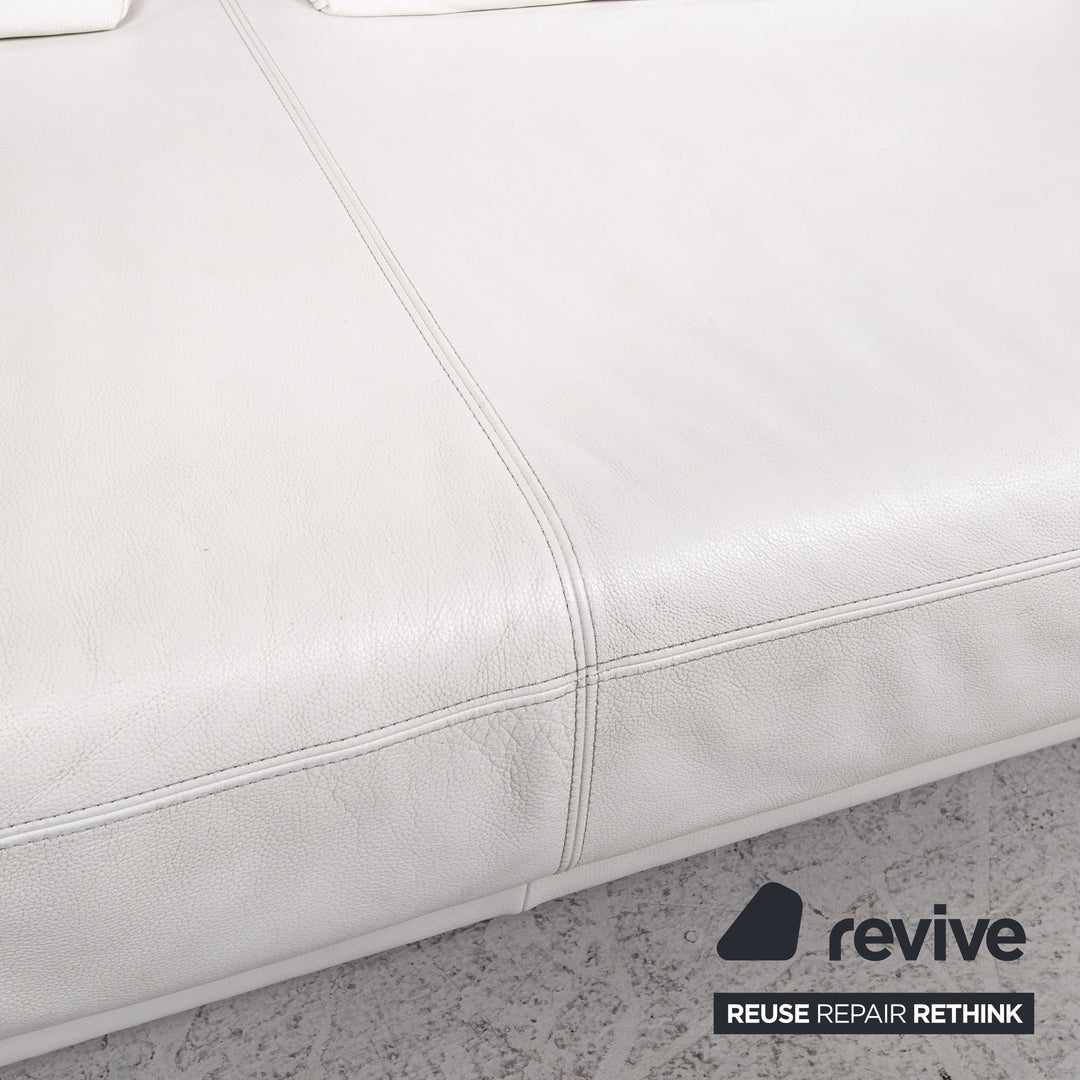 Ewald Schillig Brand Face Leder Ecksofa Weiß Sofa Couch #13437