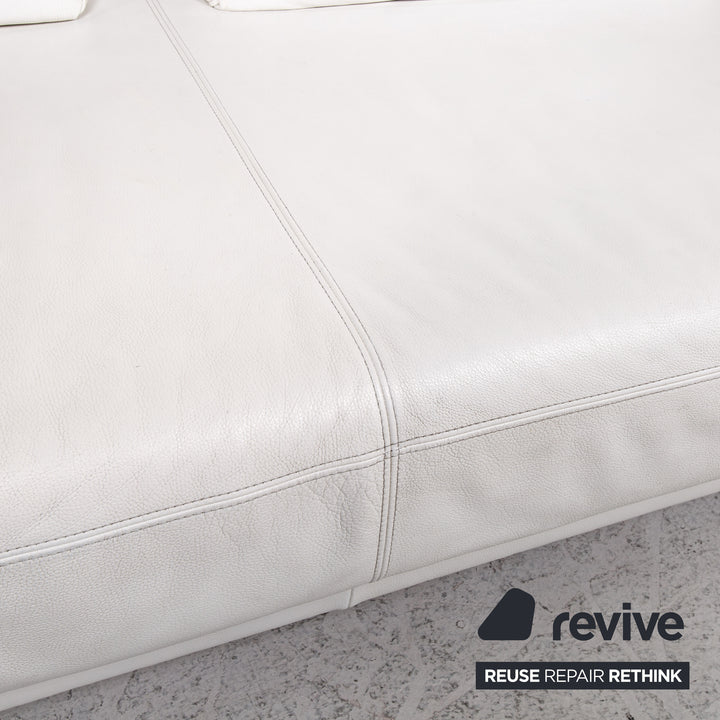 Ewald Schillig Brand Face Leder Ecksofa Weiß Sofa Couch #13437