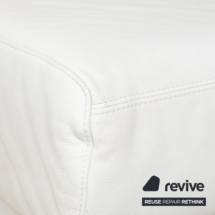 Ewald Schillig Brand Face Canapé d'angle en cuir Blanc Canapé Canapé