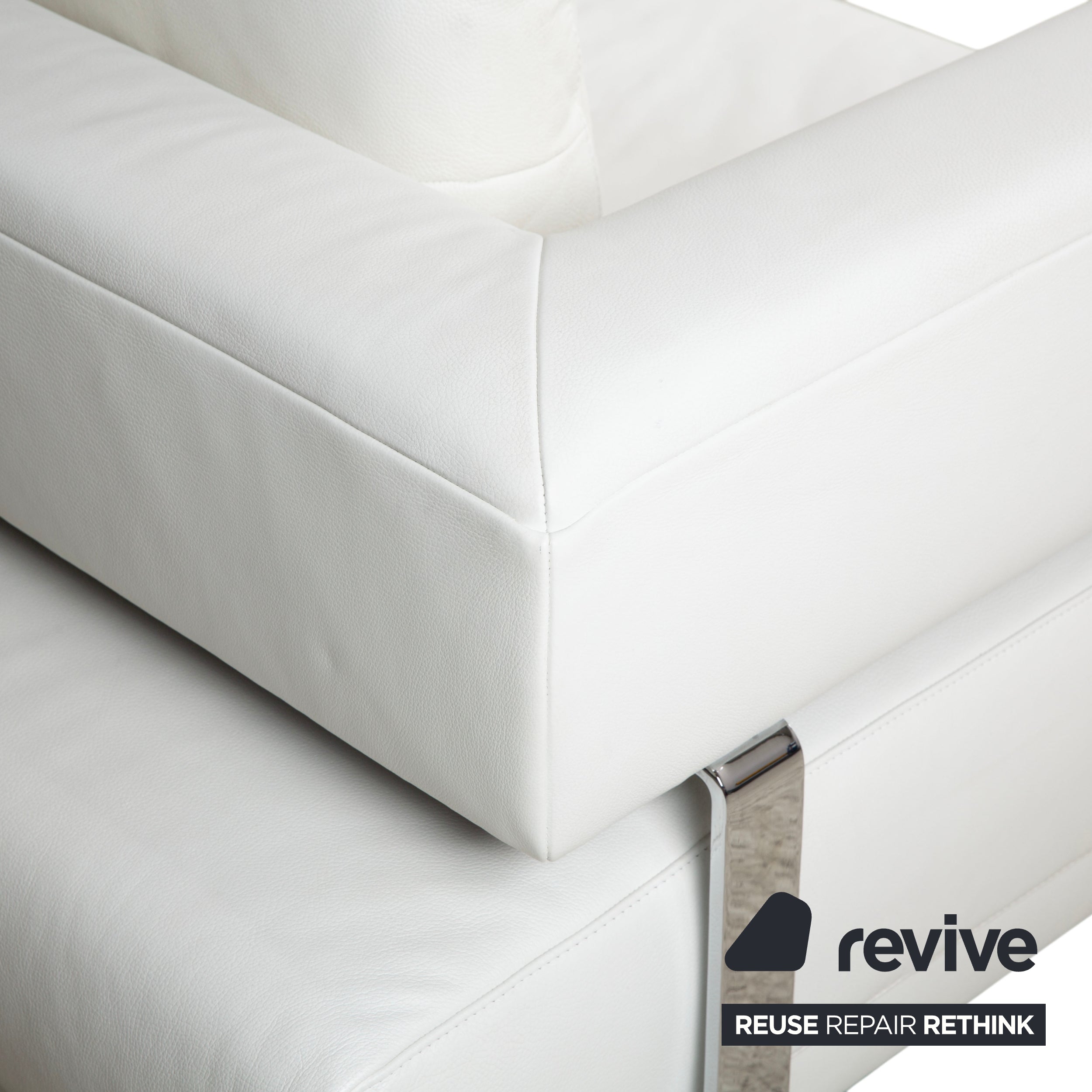 Ewald Schillig Brand Face Leder Ecksofa Weiß Sofa Couch