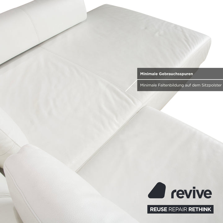 Ewald Schillig Brand Face Leather Corner Sofa White Sofa Couch