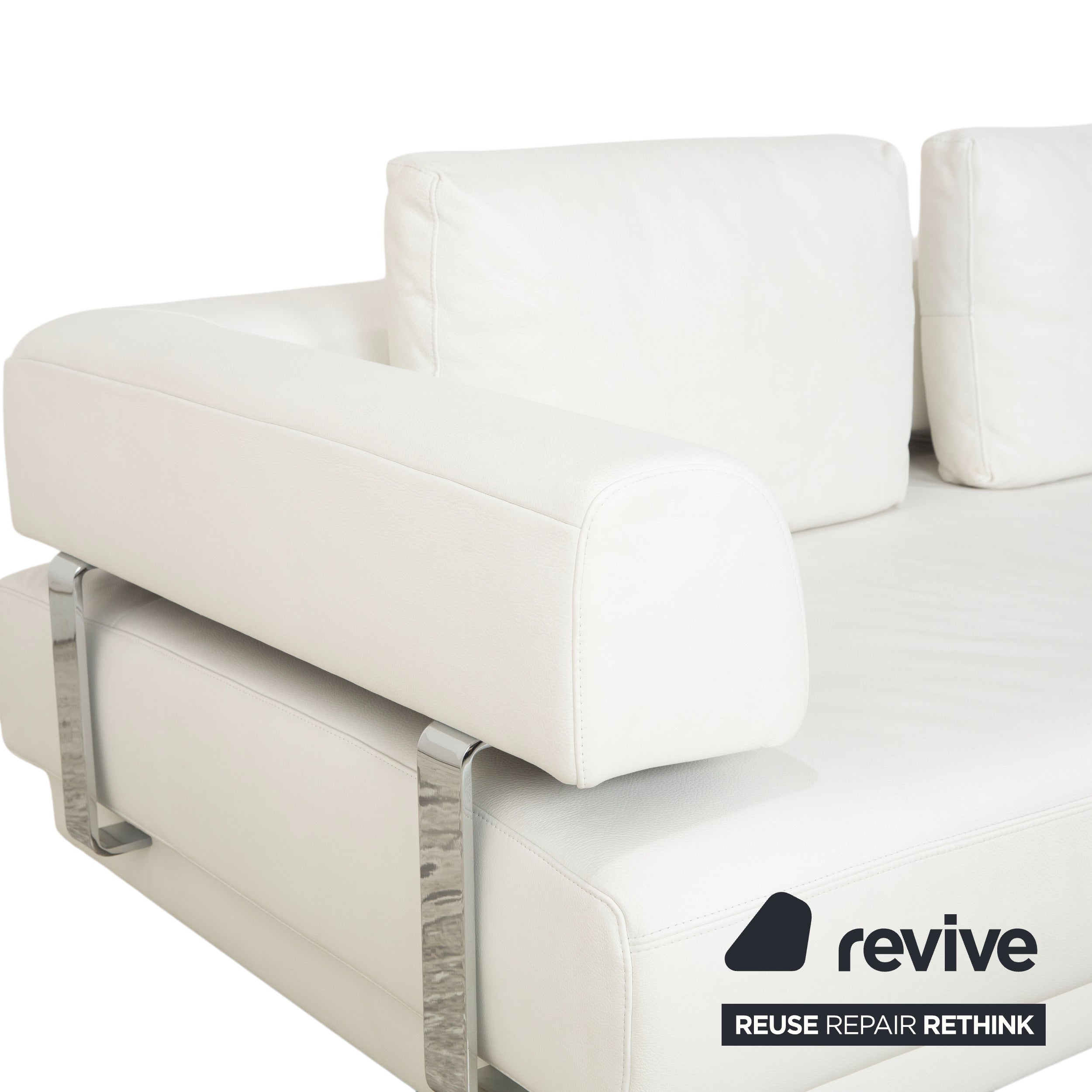 Ewald Schillig Brand Face Leder Ecksofa Weiß Sofa Couch