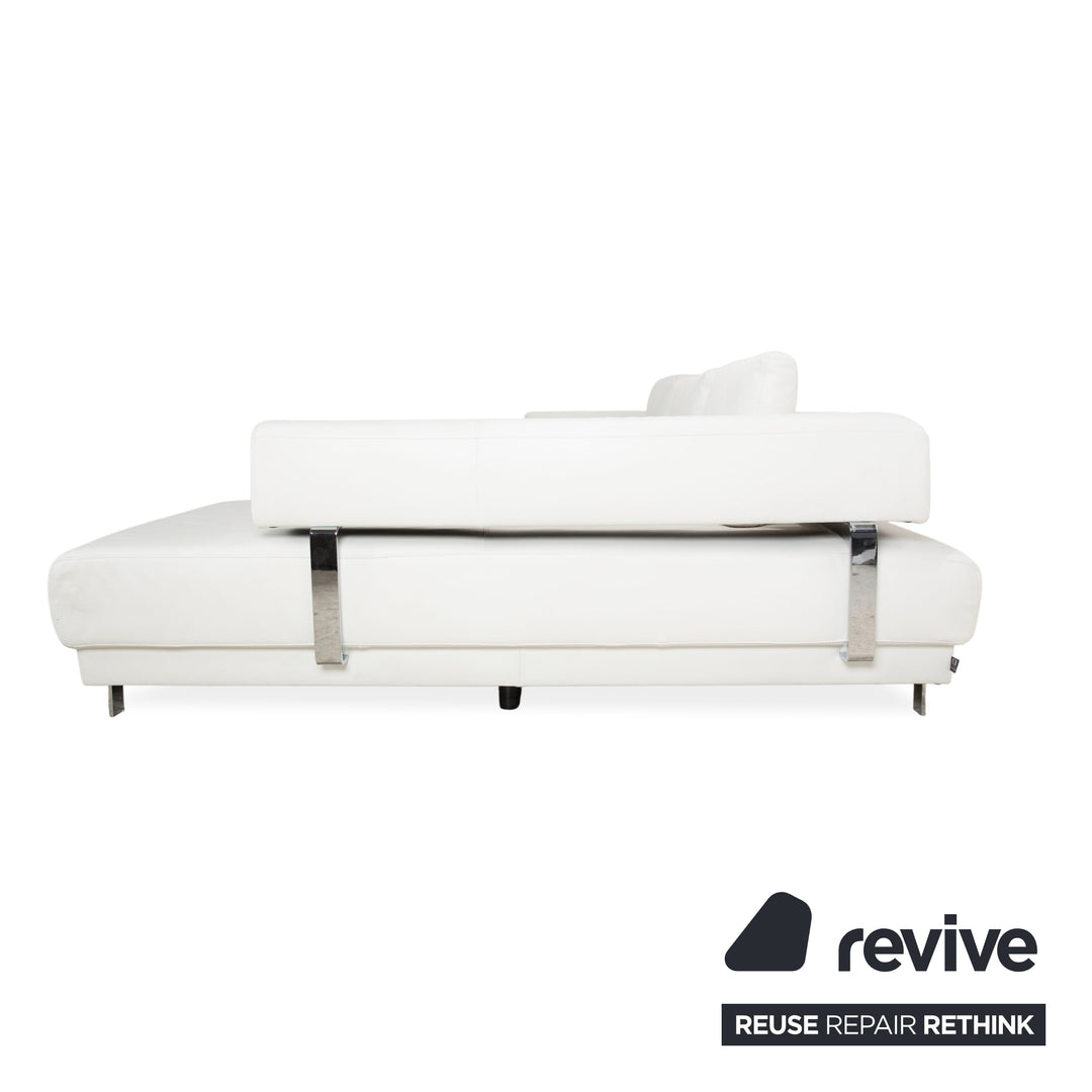 Ewald Schillig Brand Face Leather Corner Sofa White Sofa Couch