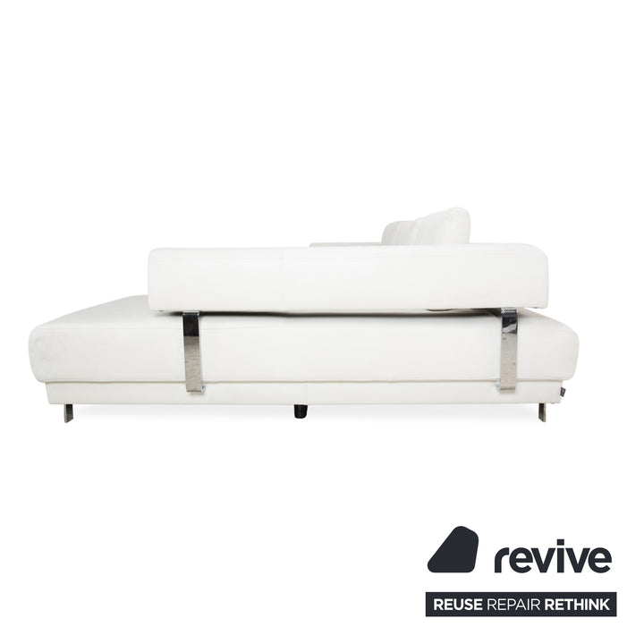 Ewald Schillig Brand Face Leather Corner Sofa White Sofa Couch