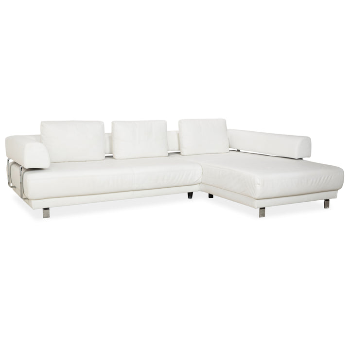 Ewald Schillig Brand Face Leather Corner Sofa White Sofa Couch