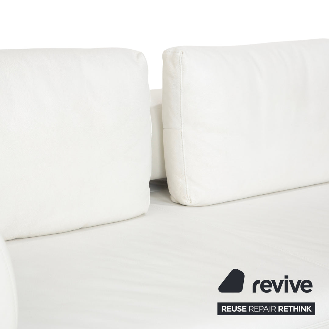 Ewald Schillig Brand Face Leather Corner Sofa White Sofa Couch