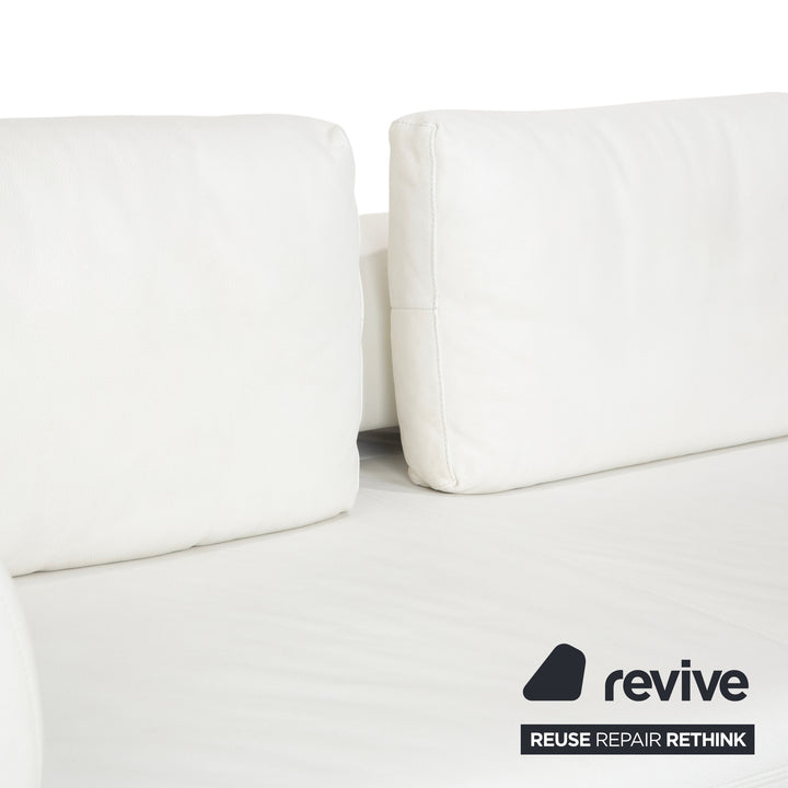 Ewald Schillig Brand Face Canapé d'angle en cuir Blanc Canapé Canapé