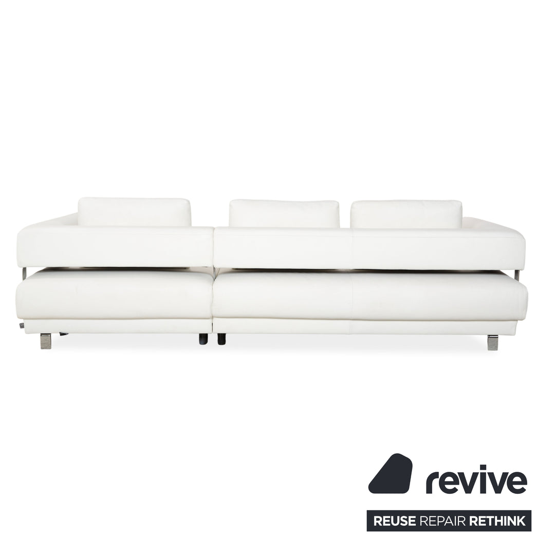 Ewald Schillig Brand Face Canapé d'angle en cuir Blanc Canapé Canapé