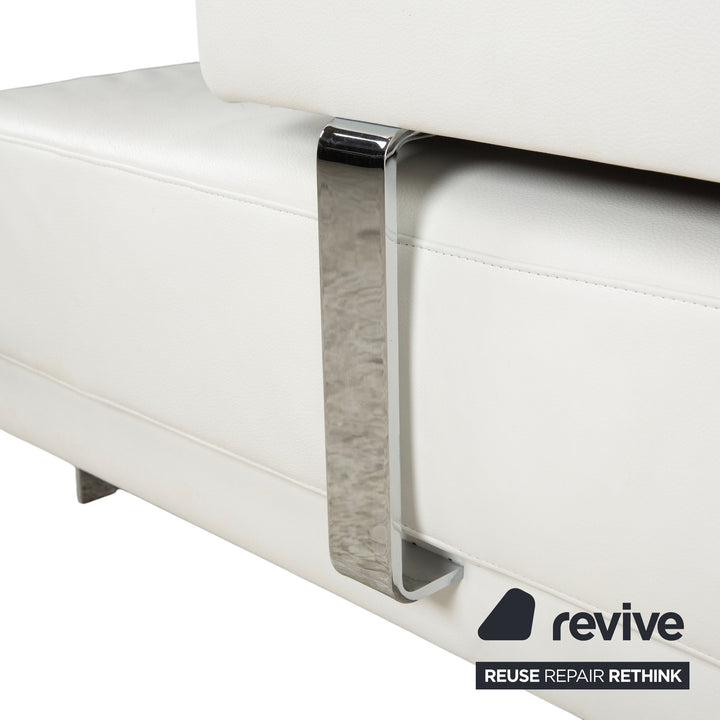 Ewald Schillig Brand Face Canapé d'angle en cuir Blanc Canapé Canapé