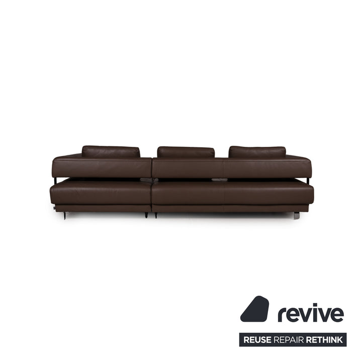 Ewald Schillig Brand Face Leather Sofa Brown Corner Sofa Couch