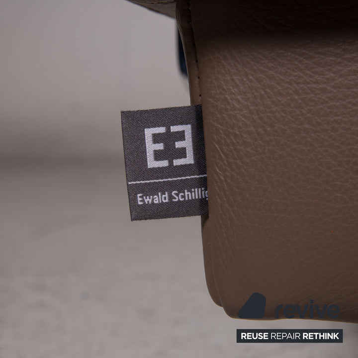 Ewald Schillig Brand Face Leather Sofa Brown Corner Sofa Couch