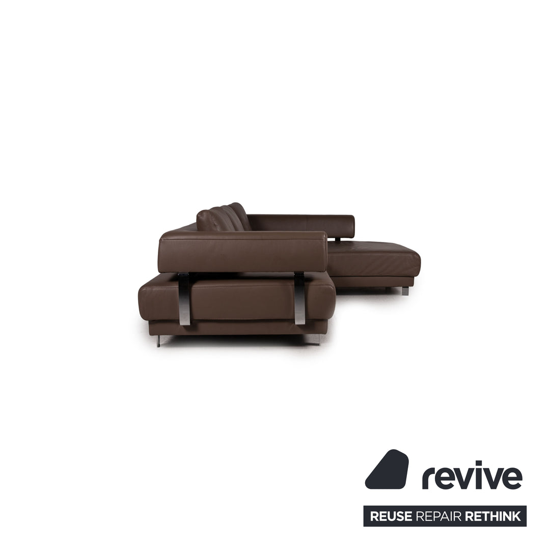 Ewald Schillig Brand Face Leder Sofa Braun Ecksofa Couch
