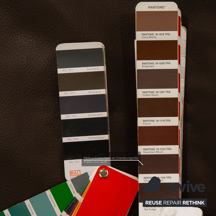 Ewald Schillig Brand Face Leder Sofa Garnitur Braun Ecksofa Hocker Recamiere Links manuelle Funktion