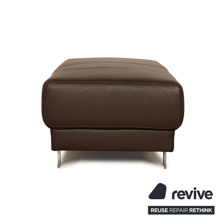 Ewald Schillig Brand Face Leder Sofa Garnitur Braun Ecksofa Hocker Recamiere Links manuelle Funktion