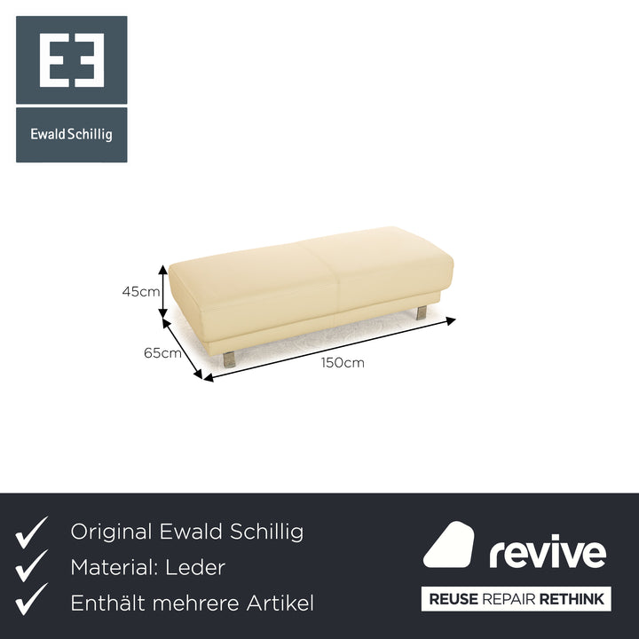Ewald Schillig Brand Face Leder Sofa Garnitur Creme Recamiere Rechts Ecksofa Hocker Sofa Couch