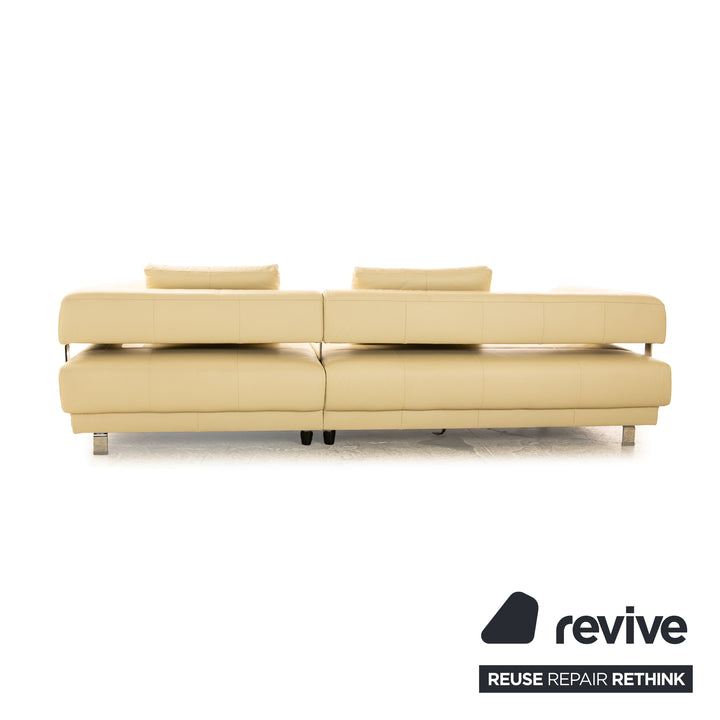 Ewald Schillig Brand Face Leder Sofa Garnitur Creme Recamiere Rechts Ecksofa Hocker Sofa Couch