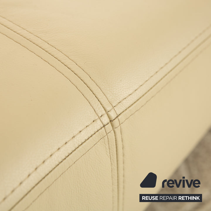 Ewald Schillig Brand Face Leder Sofa Garnitur Creme Recamiere Rechts Ecksofa Hocker Sofa Couch