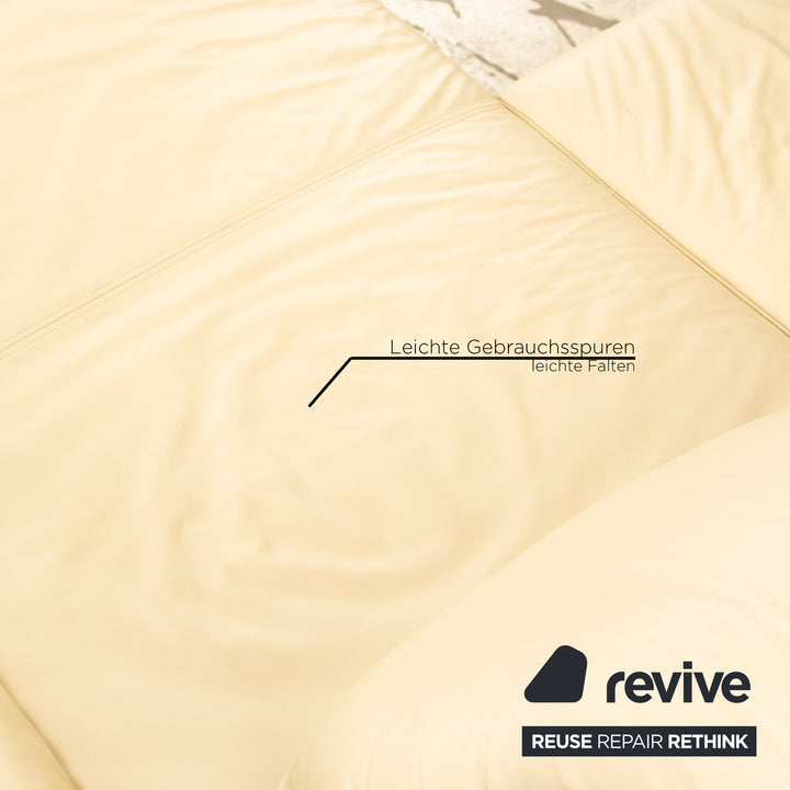 Ewald Schillig Brand Face Leder Sofa Garnitur Creme Recamiere Rechts Ecksofa Hocker Sofa Couch