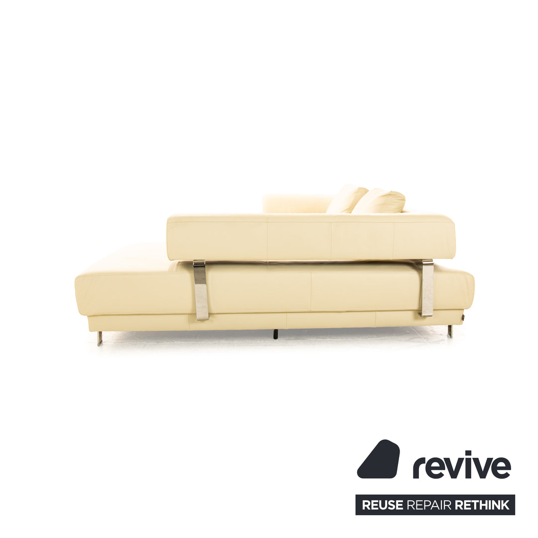 Ewald Schillig Brand Face Leder Sofa Garnitur Creme Recamiere Rechts Ecksofa Hocker Sofa Couch