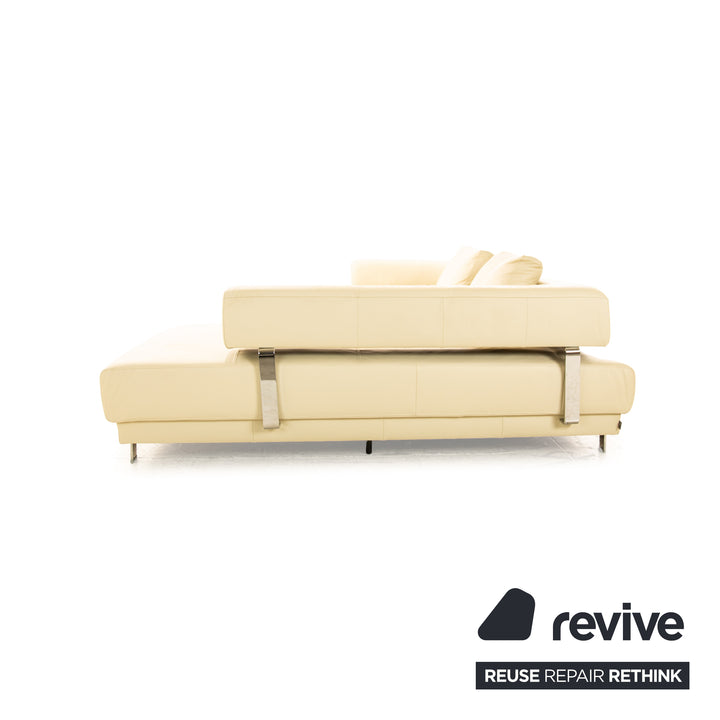 Ewald Schillig Brand Face Leder Sofa Garnitur Creme Recamiere Rechts Ecksofa Hocker Sofa Couch