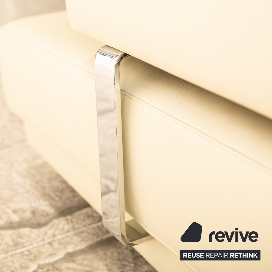 Ewald Schillig Brand Face Leder Sofa Garnitur Creme Recamiere Rechts Ecksofa Hocker Sofa Couch