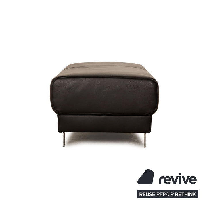 Ewald Schillig Brand Face Leder Sofa Garnitur Schwarz Ecksofa Hocker Recamiere Links elektrische Funktion