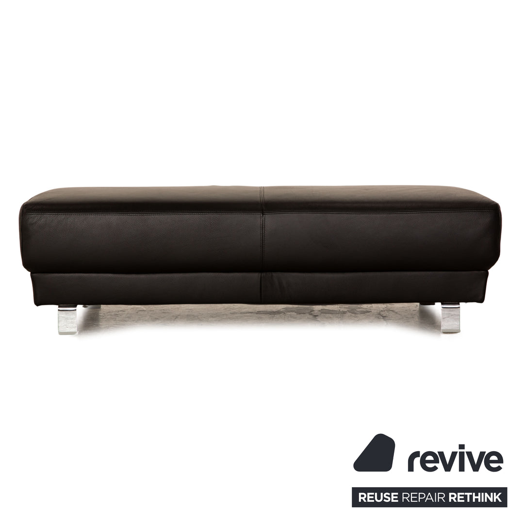 Ewald Schillig Brand Face Leder Sofa Garnitur Schwarz Ecksofa Hocker Recamiere Links elektrische Funktion