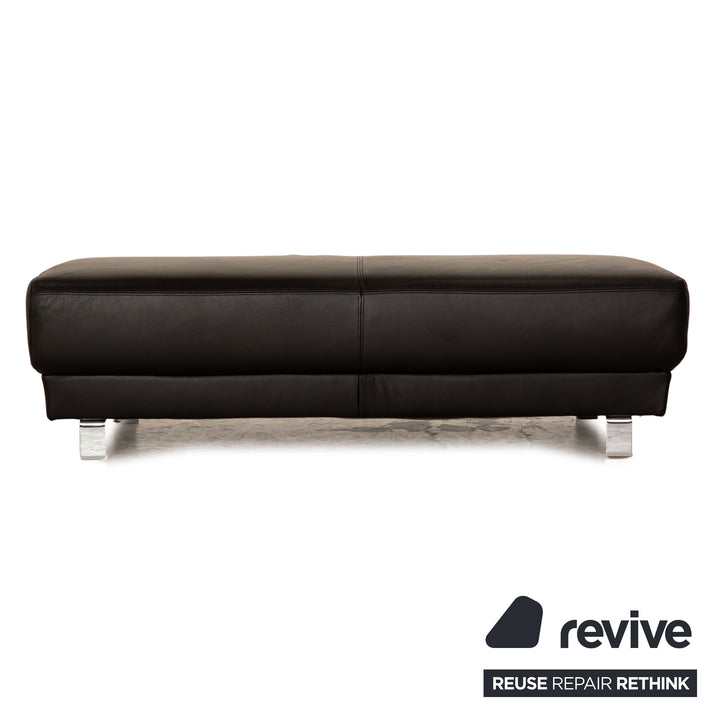 Ewald Schillig Brand Face Leder Sofa Garnitur Schwarz Ecksofa Hocker Recamiere Links elektrische Funktion